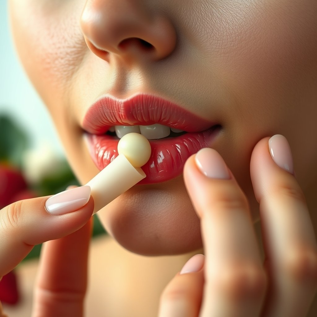 organic lipbalm in action